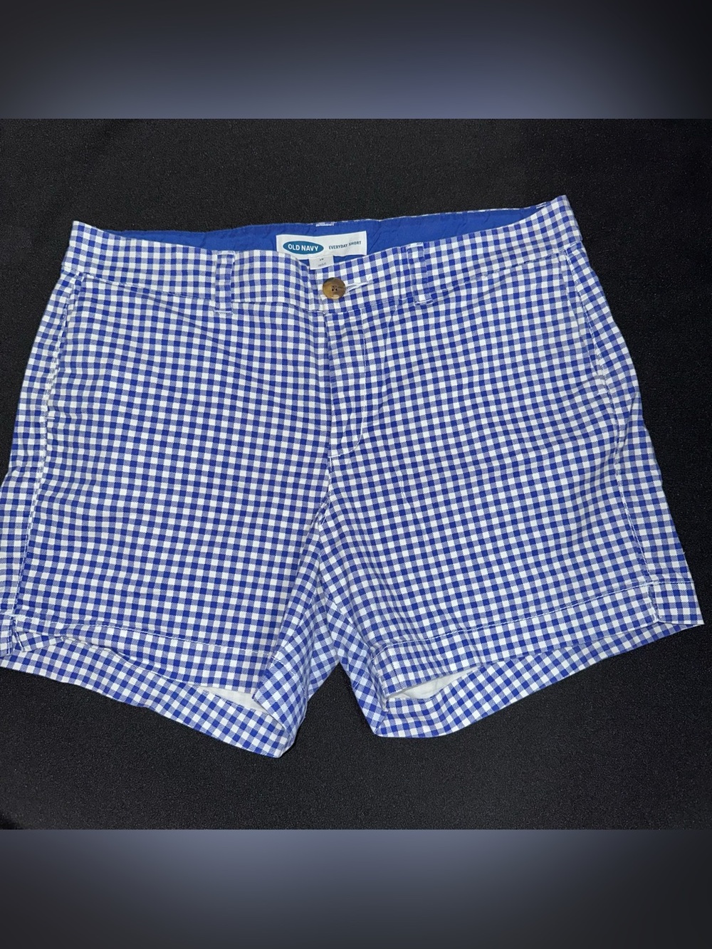 Old Navy Blue Gingham Everyday Shorts ladies size 10